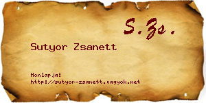Sutyor Zsanett névjegykártya
